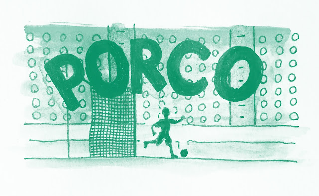 Grito de "porco" no tiro de meta